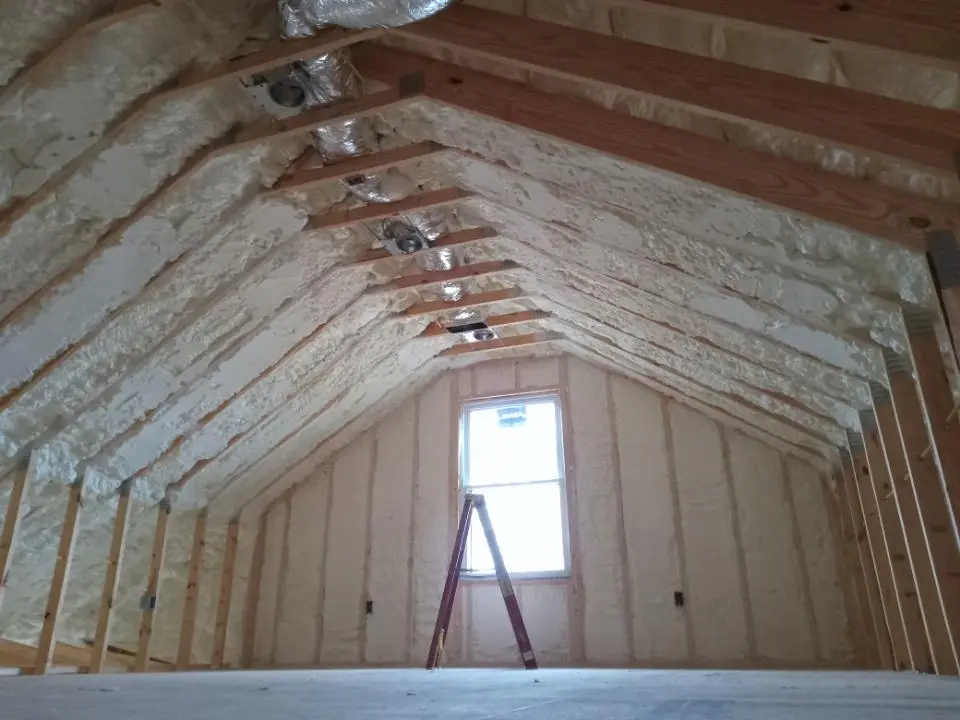 Spray foam roofing application for Crawl Space Insulation project in North Kansas City